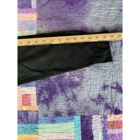 Ge Shan Pin Yue Mens Large Button Down Sleek Polyester Black Angled Stripe Shirt - Picture 7 of 9